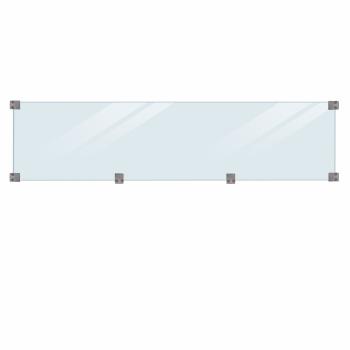 Klink/Plank Gehärtetes Glaszaun - klar - inkl. Beschlag/ Druckimp. Glasliste - Länge 174 cm 