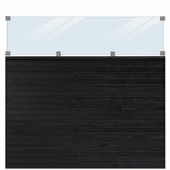 PLUS Plank Profilstaket m/glas - 174×163 cm