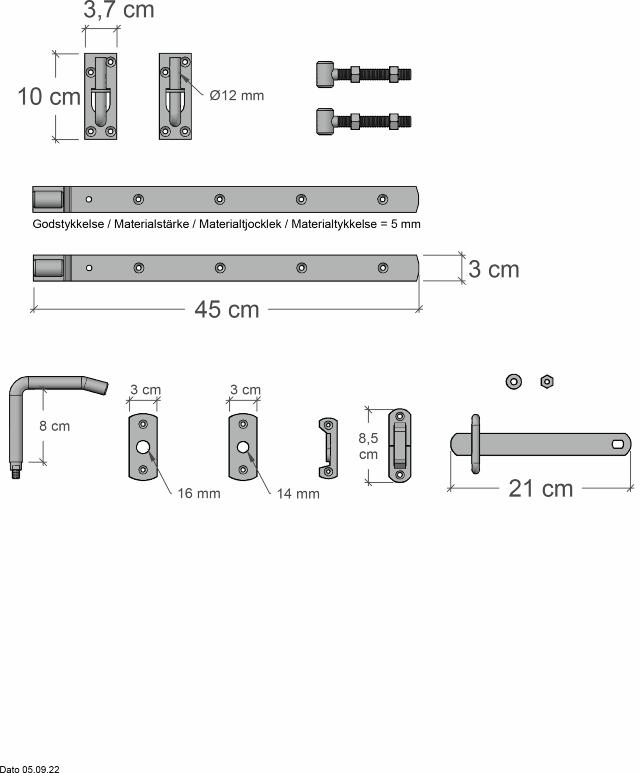 Skagen Lux Einzeltür inkl. Beschläge - 100×120 cm 