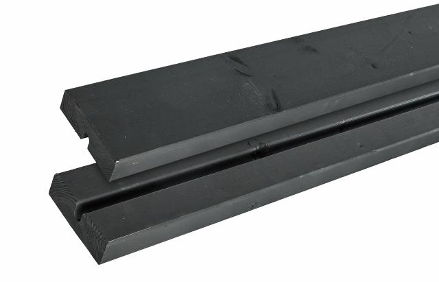 Plankengarnitur mit Rückenlehne - 186 cm - 1 Tisch + 2 Bänke und 1 Rückenlehne - Schwarz