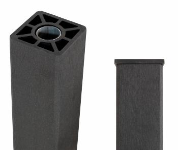 Kompositstolpe med stålkärna - 9×9×135 cm - inkl. 1 stolpskydd