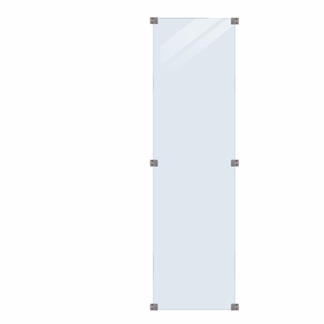 Glaszaun, klares Glas 55,4×176 cm