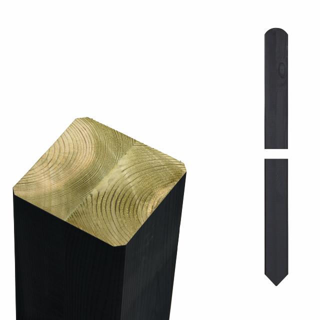 Omlimmad stolpe - 7×7×208 cm - med spetsig ände