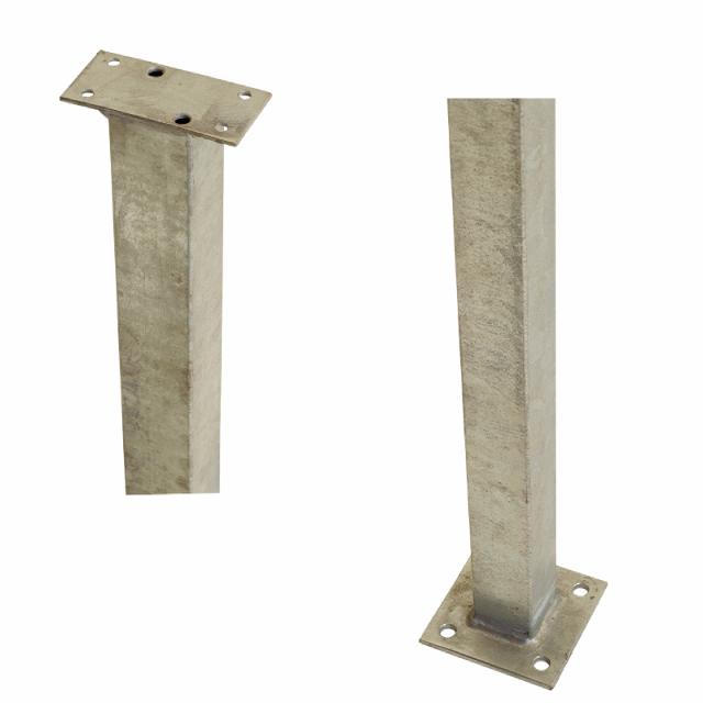 Stahlpfosten mit Fuß für Handlauf - 4,5x4,5x103,3 cm