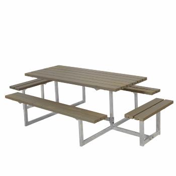 Basic bord/benkesett m/2 påbygninger - 260 cm - gråbrun