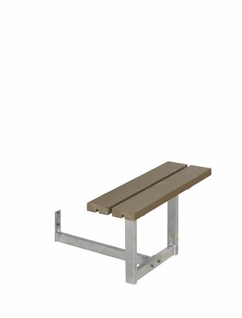 Påbygning til Basic bord/benkesett - 77 cm - gråbrun