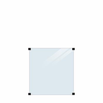 Staket med laminerat klart glas - för runda stolpar - 90×91 cm