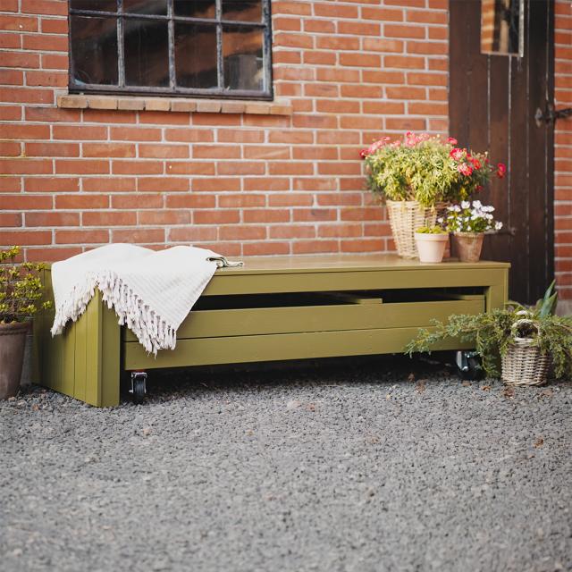 Fun bänk m/multilåda och hjul - 180 cm