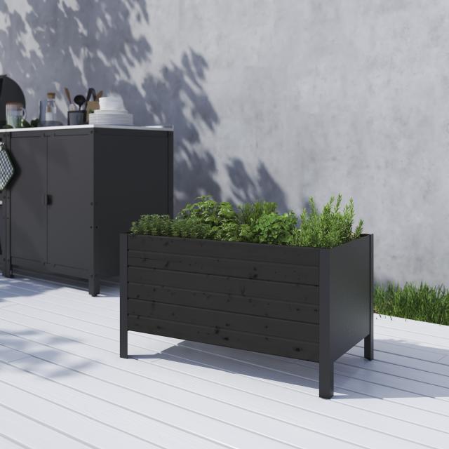 Classic planteringslåda med stålgavlar - 83×46×46,5 cm