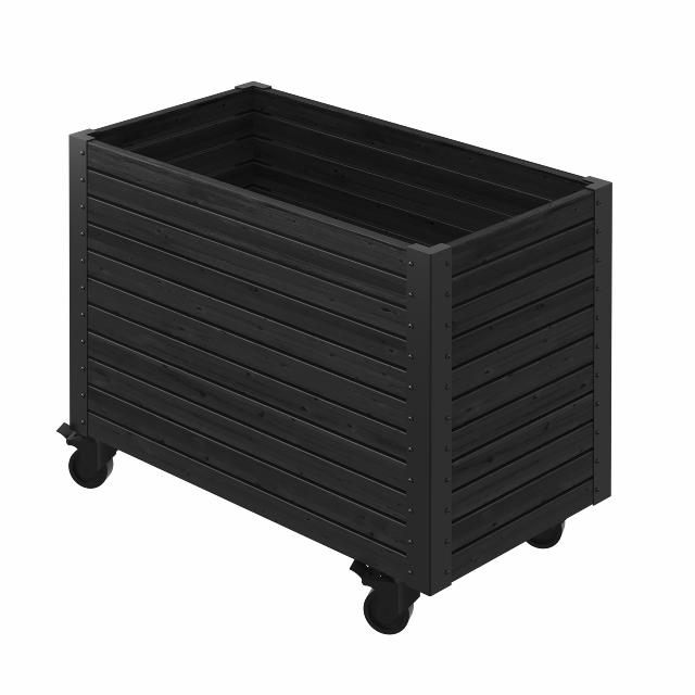 Cubic Living plantekasse m/hjul - 87×47×65,5 cm - sort 