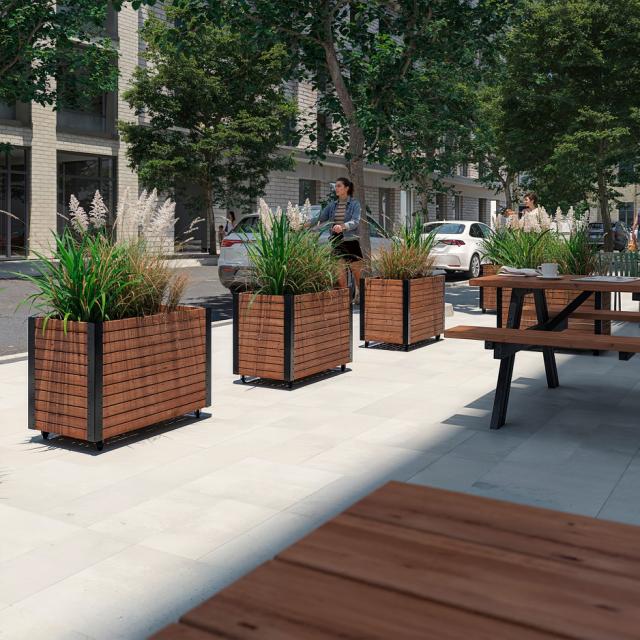 Cubic Living planteringslåda m/hjul - ThermoWood® - 87×47×65,5 cm