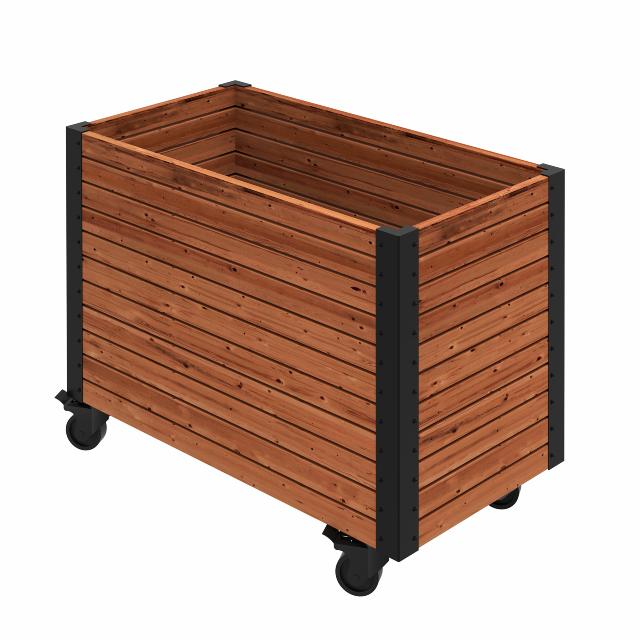Cubic Living plantekasse m/hjul – ThermoWood® – 87×47×65,5 cm
