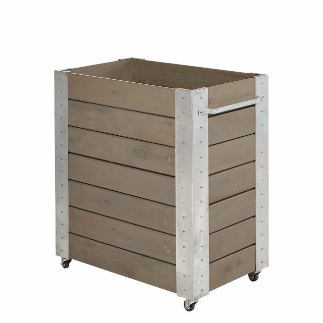 Cubic Blumenkasten mit Rädern - 87×50×95 cm - Graubraun
