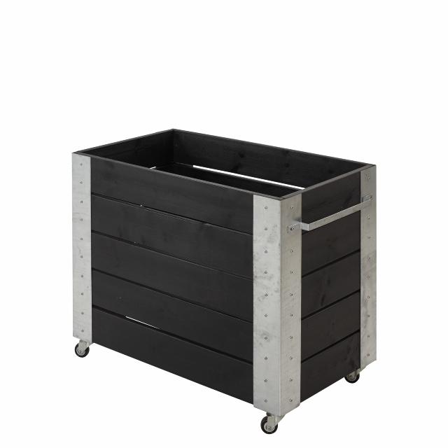 Cubic Blumenkasten mit Rädern - 87×50×70 cm - Schwarz