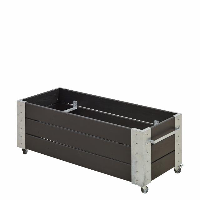 Cubic Blumenkasten mit Rädern - 120×50×45 cm - Schwarz