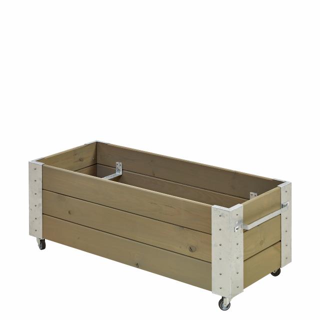 Cubic Blumenkasten mit Rädern - 120×50×45 cm - Graubraun