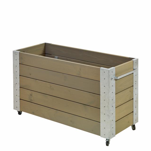 Cubic Blumenkasten mit Rädern - 120×50×70 cm - Graubraun