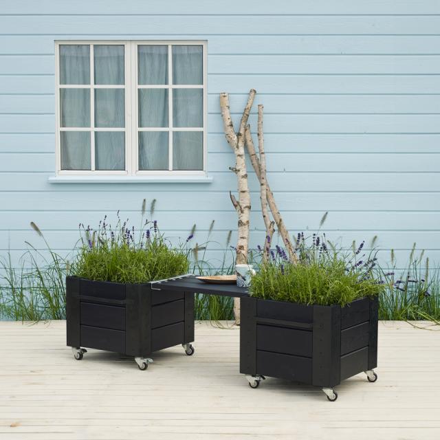Cubic blomsterkasse m/hjul - 46×50×45 cm