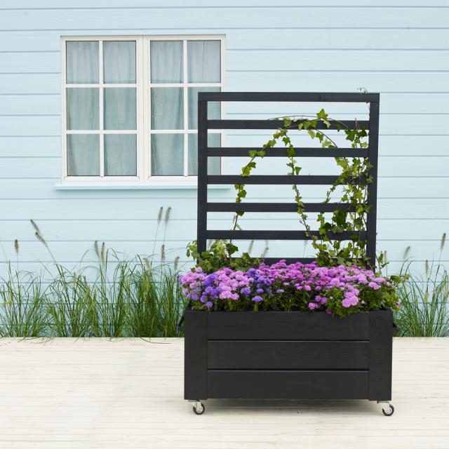 Cubic Blumenkasten mit Spalier und Räder - 87×50×130 cm