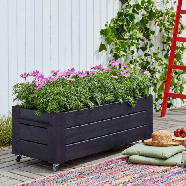 Cubic blomlåda med hjul - 120×50×45 cm