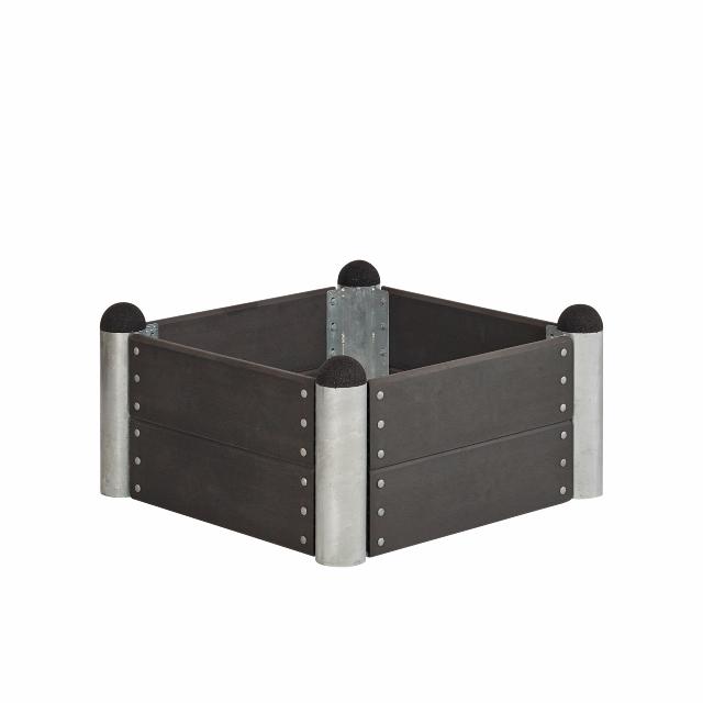 Pipe odlingslåda – 78×78 cm – komposit skiffergrå