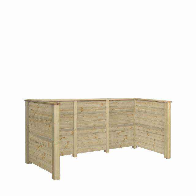 Plank Profil Mülltonnenverkleidung - Druckimprägniert - m/Holzpfosten zum Eingraben - PEFC