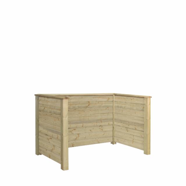 Plank Profil Mülltonnenverkleidung - Druckimprägniert - m/Holzpfosten zum Eingraben - PEFC