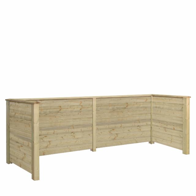 Plank Profil Mülltonnenverkleidung - Druckimprägniert - m/Holzpfosten zum Eingraben - PEFC
