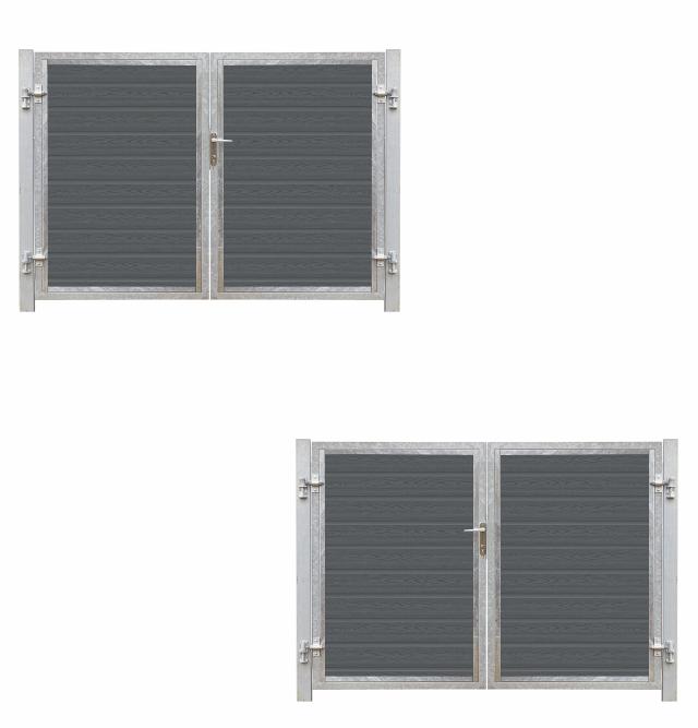 Artura komposit dobbeltlåge 213×135 cm m/stolper til nedstøbning