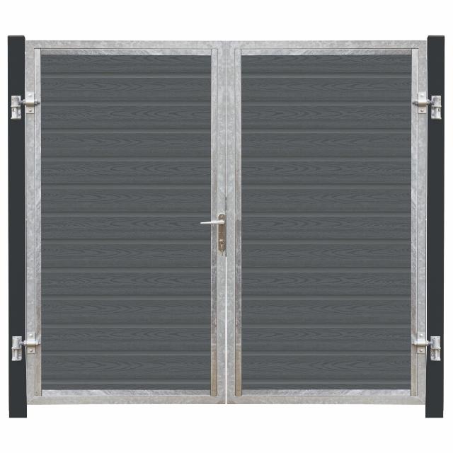 Artura komposit dobbeltlåge 213×175 cm m/gråsorte stolper til nedstøbning
