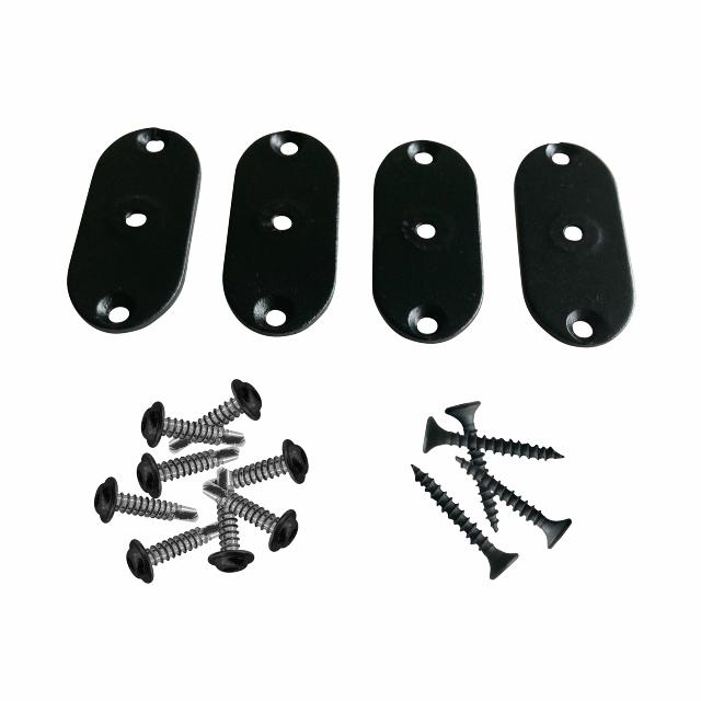 Original PLUS elementbeslag m/skruer t/stålstolpe - sort