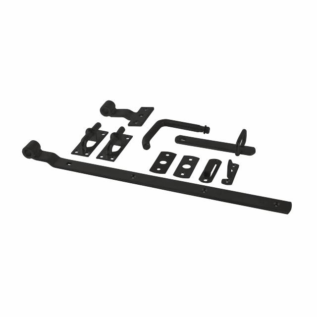 Lågebeslag - universal - til enkeltlåge - sort