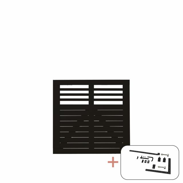 Decora enkeltlåge - 100×95 cm - sort - inkl. sort beslag