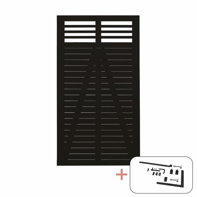 Decora enkeltlåge - 100×180 cm - sort - inkl. sort beslag