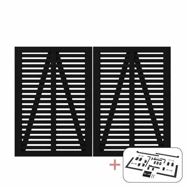 Harmoni dobbeltlåge - 200×140 cm - sort - inkl. sort beslag