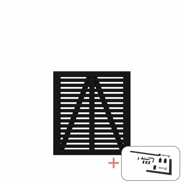 Harmoni enkeltlåge - 100×107 cm - sort - inkl. sort beslag