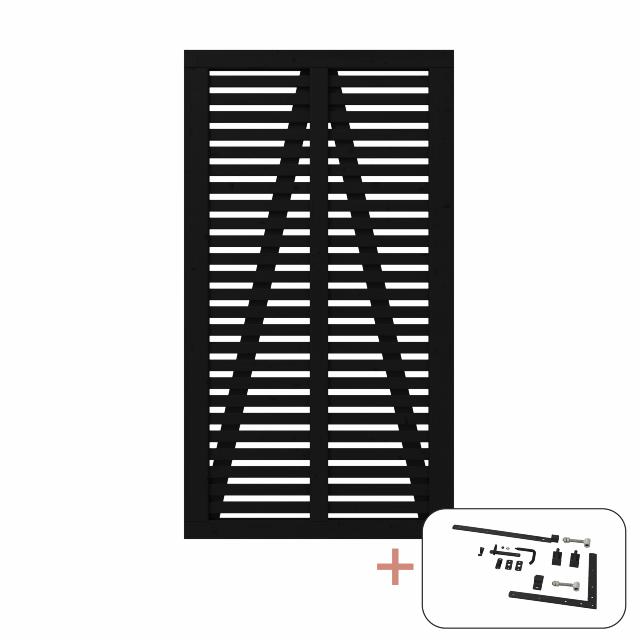 Harmoni enkeltlåge - 100×180 cm - sort - inkl. sort beslag