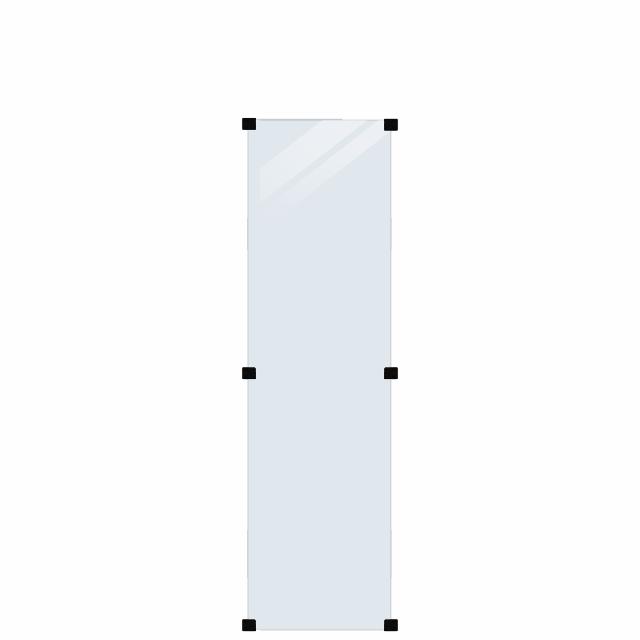 Glaszaun, klares Glas 55,4×176 cm
