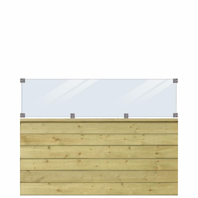 PLUS Klink Profilhegn m/glas - 174×125 cm