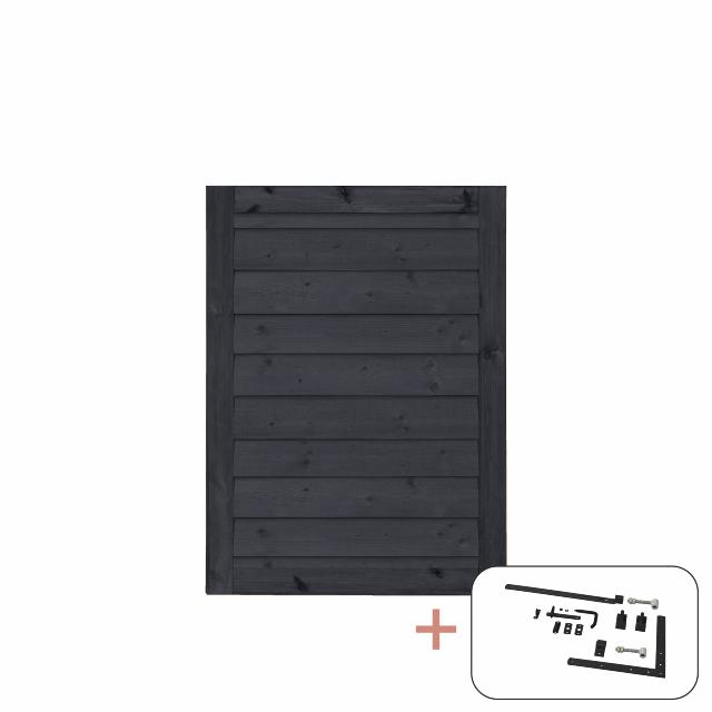 PLUS Klink enkeltlåge - 100×125 cm - sort - PEFC - inkl. sort beslag