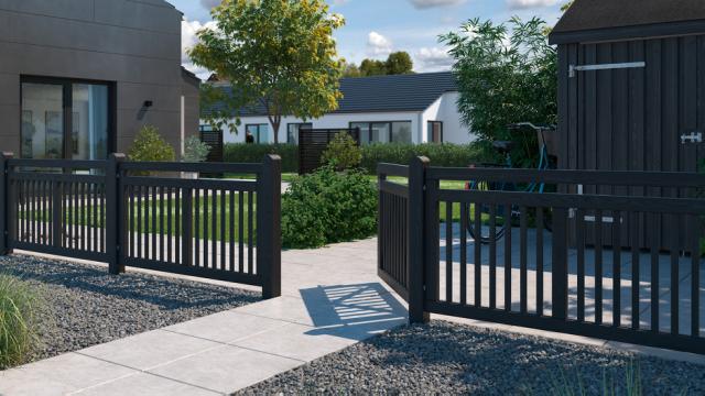 Linea enkelgrind inkl. beslag - 100×80 cm