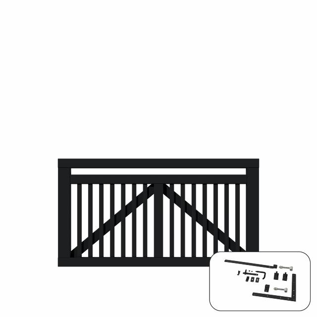 Linea enkeltlåge - 150×80 cm - sort - inkl. sort beslag