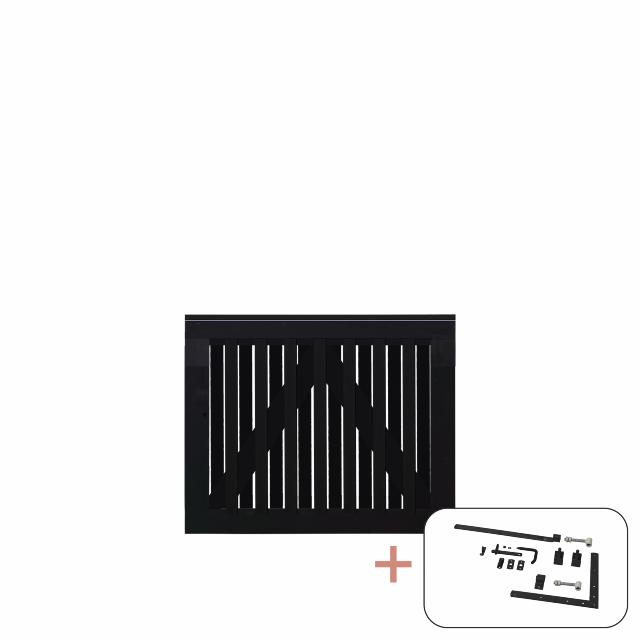 Nagano enkeltlåge - 100×80 cm - sort - inkl. sort beslag