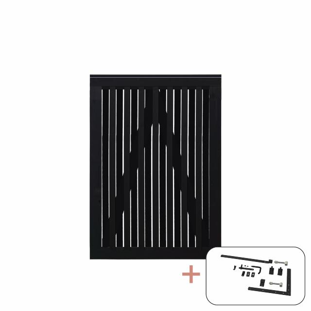 Nagano enkeltlåge - 100×140 cm - sort - inkl. sort beslag