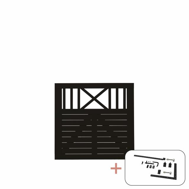 Nostalgi enkeltlåge - 100×95 cm - sort - inkl. sort beslag