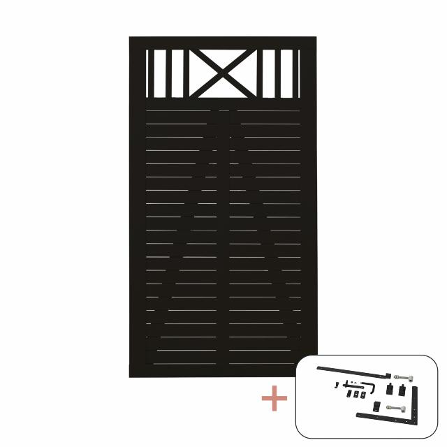 Nostalgi enkeltlåge - 100×180 cm - sort - inkl. sort beslag