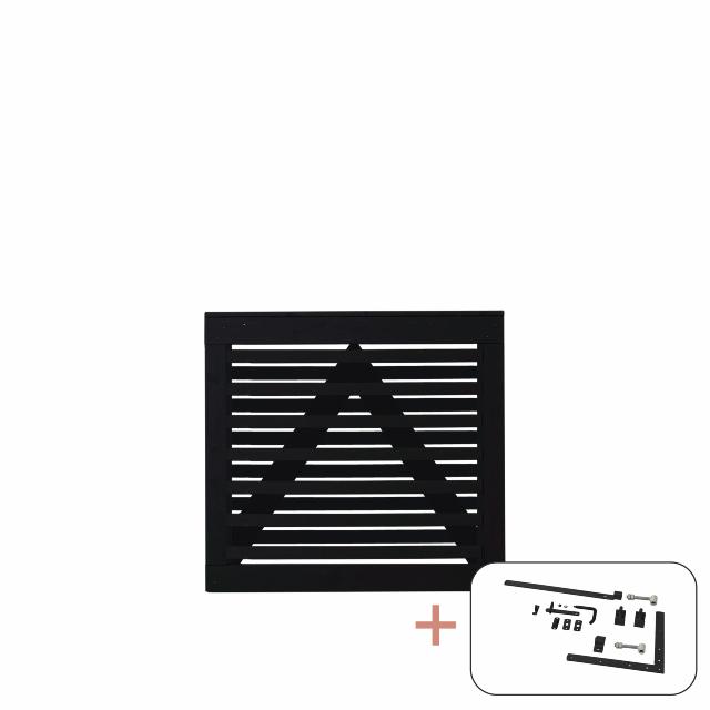 Osaka enkeltlåge - 100×93 cm - sort - inkl. sort beslag