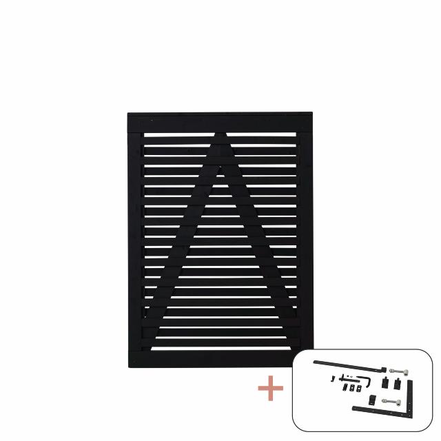 Osaka enkeltlåge - 100×136 cm - sort - inkl. sort beslag