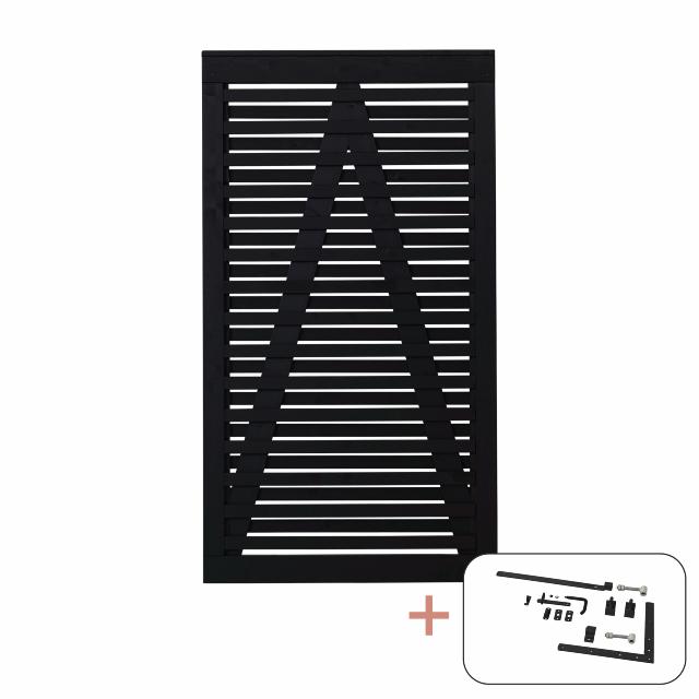 Osaka enkeltlåge - 100×180 cm - sort - inkl. sort beslag