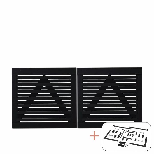 Osaka dobbeltlåge - 200×93 cm - sort - inkl. sort beslag